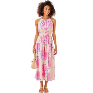 NWT Lilly Pulitzer Talullah Maxi Dress So Clawsome | Size 10 | Pink Peach Floral